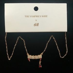 RARE The Vampire's Wife x H&M Rhinestone Fang Necklace NWT